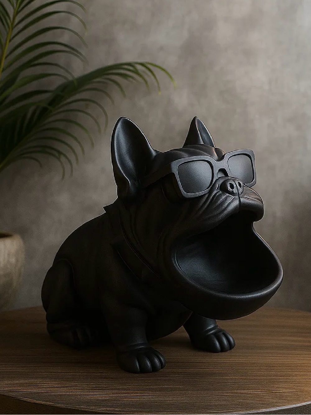 Stylish Black French Bulldog Dog Treat Holder - Decorative Pet Accessory